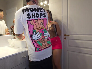 My MILF Stepmother and Her Sexy Stepsister Trap Me in the Bathroom for a Wild Threesome pov