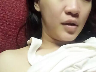 Hot horny Asian girl alone at home part one