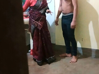 Desi Sister-in-law Was Working When Suddenly the Brother-in-law Started Leaving From Behind