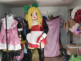 Kigurumi Mask Crotch Breathing Tubes PVC Cosplay Breathplay Vibraitor