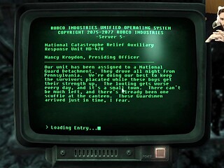 Brunette nerd plays Fallout 3 and gets a big load