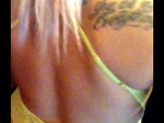 pawg blonde milf in sexy lingerie shaking her big ass