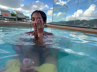 MY BUSTY WIFE GIVES ME A BLOWJOB BY THE HOTEL POOL WHILE PEOPLE WATCH US&mdash_YASMINA KHAN