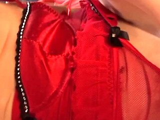 Two MILFs in Red and White Lingerie Share a Stud in a Candlelit FFM Threesome