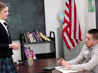 Scarlett Fever's tiny tits tremble as David Loso thrusts his massive cock in doggy style