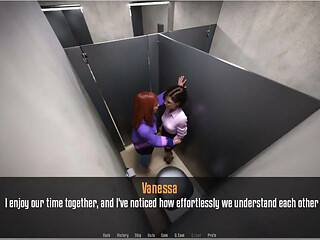 Anita's Internship - Gameplay - Roleplay - Lesbian Petite Teens Make Out in Public Toilet