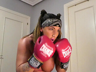 Horny Video Call Boxing with a Fan