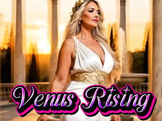 Lesbians engage in steamy strap-on sex, featuring curvy and voluptuous figures.