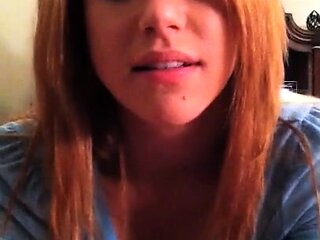 Amateur redhead MILF has facial