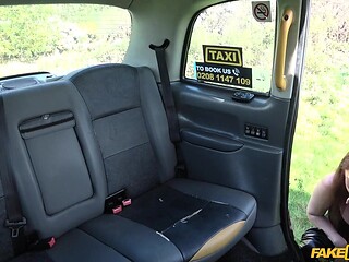 POV: Ginger babe rides big dick in public taxi