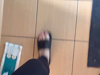 Feet in Flip-flops and Walking in Flip-flops