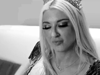Black and white video with the busty Leya Falcon