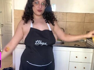 Cooking with little clothing