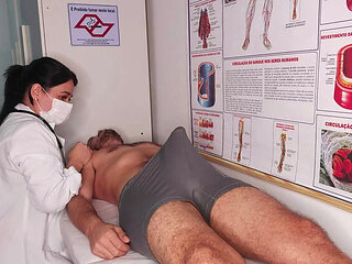 Hot Brazilian Nurse Gives Handjob to Patient's Huge Erection in Hospital