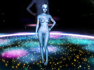 Shapely cutie Liara T'_Soni records a nude dance video to please Shepard