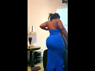 Dirty Diana's Nasty Ass Job in a Long Blue Dress