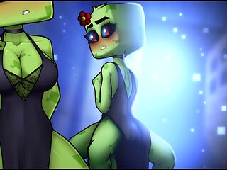 Horny anime creeper from Minecraft ready for some naughty fun