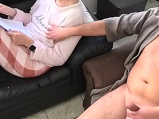 Stepdaddy Is a Pervert, and She Obediently Swallows It All.