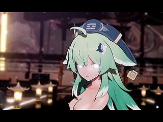 Honkai Star Rail Huohuo Hentai Fox Girl Kitsune Nude Dance Hit And Run Mmd 3D Emerald Tail (CLIP)
