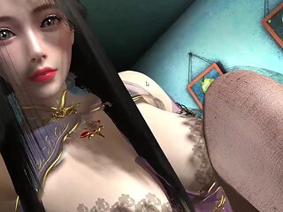 3D Hot Stepsister Teasing Her Big Dick Stepfather to Fuck Her Wet Pussy