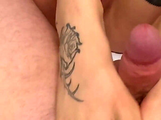 Gave Him an Amazing Footjob and Was Rewarded with a Big Cumshot!
