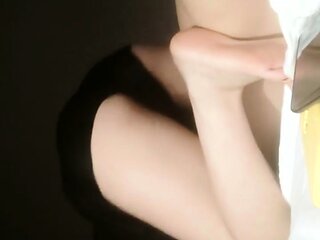 Cute amateur asian gives a wet blowjob