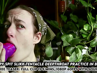 &quot_Sloppy Spit Slikk Dildo Deepthroat Practice in Braids&quot_