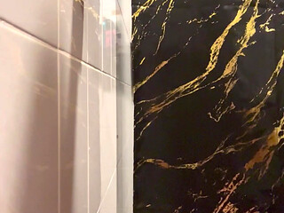 Sucking a Big DILDO Cock in the Bathroom