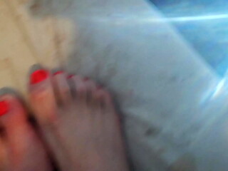 Foot care, sissy pink toes