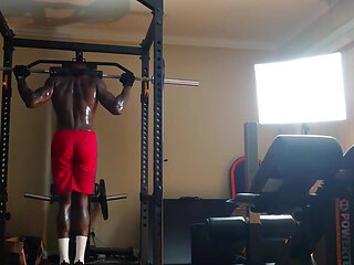 Hallelujah Johnson Tall Dark Chocolate Muscles Tattoos Body Gym session
