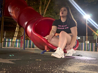 Alone in the Park at Midnight Smoking