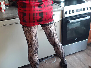 I'm making coffee in the kitchen.
