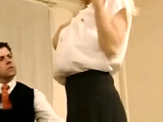 Blonde Threesome Office Fuck - Cum in Mouth with Big Tits