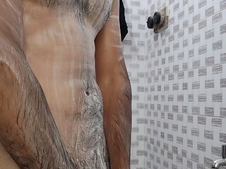 Hot big dick mastrubating in washroom