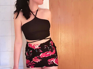 Slutty German girl fucked in the bathroom by two strangers (Cuckold Roleplay)