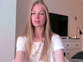 Close up with teen pussy pleased with dildo and vibrator