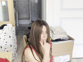 Solo Fun in Moving Boxes