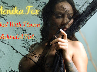 Monika Fox Naked with Flowers Behind a Veil