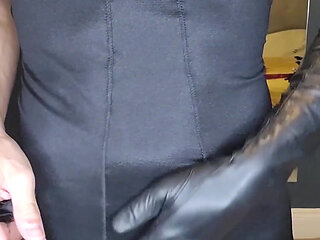 Am I making you horny sliding on my long leather gloves and teasing in my black corsellete and fully fashioned stockings? Soo we