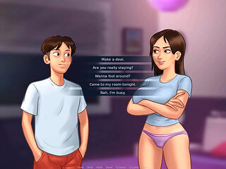 Summertime saga: stepbrother invites his stepsister for fucking in his room ep 141