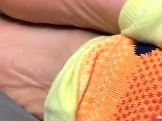 Ebony Girl Does Sock Removal to Show off Her Feet