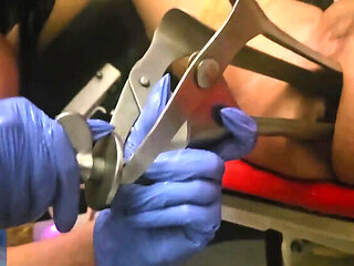 German Mistress Luciana Rough Anal Fisting & Speculum with Slave