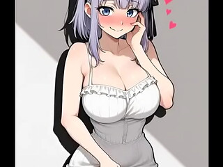 Hotaru Shidare contenta y feliz en la tienda de dulces
