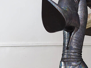 Shoeplay and Walking in Holo High Heel Thigh High Boots (shoe Collection) - Dame Olga 4K (718)