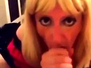 Submissive Crossdresser's Blowjob Training