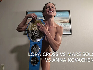 Nude Sexwrestle Featuring Anna Kovenchenko Mars Solo and Lora Cross