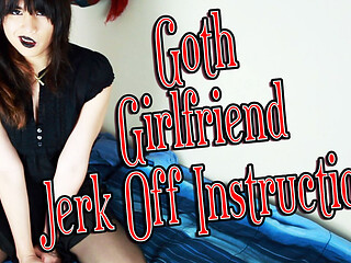 Goth girlfriend jerk off instruction