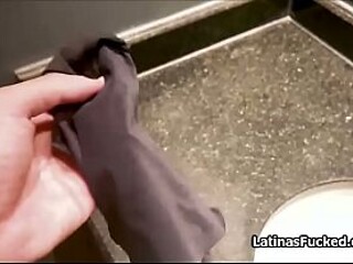 Busty Latina gives a deepthroat blowjob after yoga