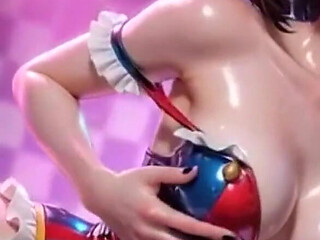 Clown Girl Covered in Thick Cum - Ahegao & Tit Play Compilation