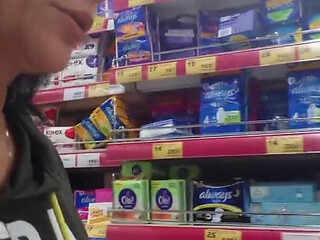Shaving Pussy in Shop Toilet